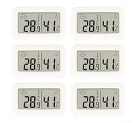 Thermomètre et hygromètre compact d'intérieur et d'extérieur pour maison, armoire, cave à vin et élevage, écran facile à lire, blanc, disponible en 3 ou 6 pièces (6 pièces)