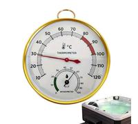 Thermomètre et hygromètre de sauna - Usage - Jauge de sauna avec anneau de suspension métal - Compteur de température physique et d'humidité portable pour sauna à vapeur, salle de bain