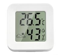 Thermomètre et hygromètre d'intérieur avec écran LCD de 1,5", moniteur numérique de température et d'humidité ± 2 °C/± 5 % RH, icônes météo, support mural ou de bureau pour la maison, le bureau, la