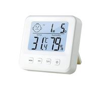 Thermomètre et hygromètre d'intérieur numérique avec écran LCD précis, jauge de température et d'humidité, avec affichage de l'heure, indicateur de confort, fonction réveil et (With Backlight)