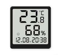 Thermomètre et hygromètre électronique avec horloge, indicateur de confort en temps réel, format 12/24 heures, pour interrupteur Celsius Fahrenheit, ventouse magnétique pour réfrigérateur ou mur