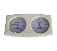 Thermomètre et hygromètre en bois pour sauna avec lecture en temps réel de la température et de l'humidité - Design analogique - Pas besoin de piles