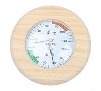 Thermomètre et hygromètre en bois pour sauna mural - Jauges d'humidité et de température pour hammam et spa - Mécanique sans piles pour cadran (A)