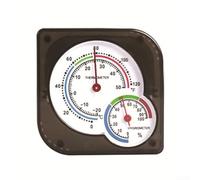 Thermomètre et hygromètre mécanique pour surveillance du climat intérieur avec plage de température de 20 à 50 °C et humidité de 0 à 100 RH (noir)