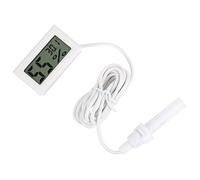 Thermomètre et hygromètre numérique à LED de type intégré, humidimètre numérique avec sonde, utilisation intérieure pour la maison, le bureau, la chambre des reptiles, noir et (Blanche)