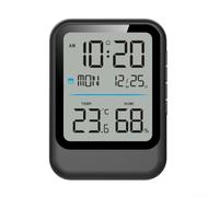 Thermomètre et hygromètre numérique électronique, 9,9 x 7,2 x 2,5 cm, horloges multifonctions avec affichage facile de la température et de l'humidité (noir)