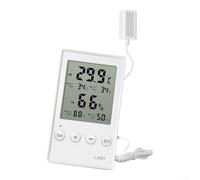 Thermomètre et hygromètre pour réfrigérateur avec câble de sonde et haut | Alarme de température basse / plage de -40 °C à 90 °C, 20 à 90 % RH, résolution de 0,1 °C, empêche la détérioration des