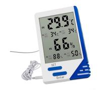 Thermomètre et hygromètre pour réfrigérateur avec câble de sonde et haut | Alarme de température basse / plage de -40 °C à 90 °C, 20 à 90 % RH, résolution de 0,1 °C, empêche la détérioration des