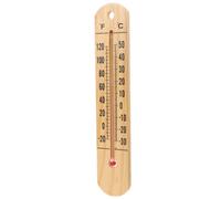 Thermomètre Extérieur en Bois à Suspendre pour Serrage et Garage | Lecture Facile, Chiffres Clairs, Mesure de Température Ambiante, Finition Beige, Usage Intérieur et Extérieur