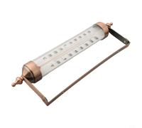 Thermomètre Extérieur et Thermomètre Intérieur en Métal 24,5 cm Thermomètre Mural Analogique Sans Piles avec Fahrenheit et Celsius pour Echelle pour Jardin, Maison, Bureau et Piscine