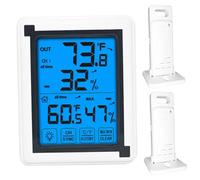Thermomètre extérieur intérieur ° C / ° F Commutateur Stations météorologiques sans fil avec LCD Afficher les thermomètres météorologiques avec 2 capteurs Mesurent la température Humidité, décor de N