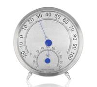 Thermomètre extérieur intérieur, hygromètre à cadran analogique rond (avec support)