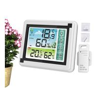 Thermomètre extérieur intérieur sans fil - Affichage numérique, 3 capteurs Thermomètre sans fil | Moniteur de température et d'humidité avec contrôle tactile à haute sensibilité, grand écran LCD, indi