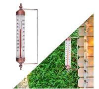 Thermomètre extérieur jauge effet bronze - Élégant jardin température serre