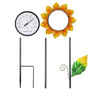 Thermomètre extérieur - Thermomètre décoratif | Gauge de température extérieure | compteur d'humidité intérieure pour patio | Instrument de pieu de métal de pour la décoration de jardin de j