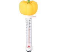 Thermomètre flottant de piscine Jauge de température de l'eau flottante décorative et précise en forme de poivron jaune