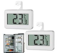Thermomètre Frigo, Thermomètre pour Réfrigérateur 2 Pièces, Thermomètre Numérique Mini, Thermometre Congelateur Température Capteur Testeur pour Réfrigérateur Cuisine Congélateurs, Blanc