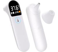 Thermomètre Frontal et Auriculaire Bebe et Adultes - Alerte Fièvre - Mesure Température Nourriture - Haute Précision - Écran LCD - Certifié CE et ISO13485 - Mémoire 32 dernières Mesures