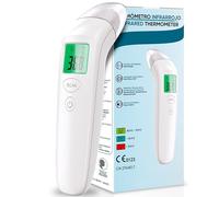 Thermomètre Frontal Infrarouge Behler - Sans Contact 1 s - Écran LCD 3 Couleurs & Alarme Fièvre - Mémoire 20 Mesures, Arrêt Auto, Précision ±0,2 °C, Certifié CE pour Bébés, Enfants & Adultes