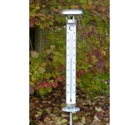 Thermomètre géant de jardin led solaire