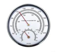 Thermomètre hygromètre 2 en 1 avec bord argenté et échelle Fahrenheit pour la surveillance en temps réel du sauna et des niveaux de température et d'humidité intérieurs