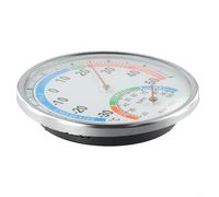Thermomètre hygromètre analogique pour intérieur, boîtier en métal, moniteur d'humidité et de température avec cadran analogique, blanc/bleu/noir (blanc)