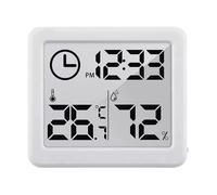 Thermomètre/hygromètre avec fonction horloge GreenBlue GB384W blanc digital