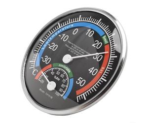 Thermomètre hygromètre avec guide visuel sur l'humidité optimale et des plages de température confortables (noir)