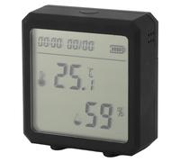 Thermomètre Hygromètre, Compteur de Température et d'humidité, Support Vocal LCD, Affichage de l'heure et de la Date pour Une Utilisation en Intérieur (Black)