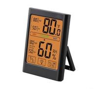 Thermomètre hygromètre d'intérieur à écran tactile avec rétroéclairage pour une meilleure expérience utilisateur (noir)