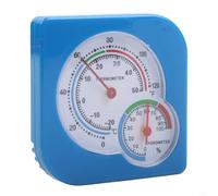 Thermomètre hygromètre d'intérieur avec support et crochet de suspension pour un placement flexible dans les chambres, serres, laboratoires et zones de stockage (bleu)