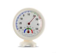 Thermomètre hygromètre d'intérieur et d'extérieur, pour surveillance de la température et de l'humidité, horloge de 75 mm, plage de -30 °C à 50 °C, blanc