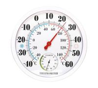 Thermomètre hygromètre d'intérieur et d'extérieur - Thermomètre d'extérieur de 25,4 cm - Grands chiffres - Thermomètre hygromètre 2 en 1 - Thermomètre mural pour maisons, serres, jardins