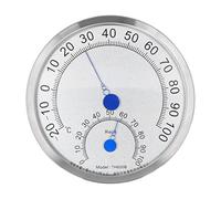 Thermomètre Hygromètre en Acier Inoxydable - Intérieur et Extérieur, Étanche, Grand Thermomètre Météo Résistant à la Chaleur (Sans support)
