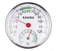 Thermomètre hygromètre en métal pour sauna, 0-120 °C et 0-100 % RH montage mural humidité température moniteur pour bain spa hammam pour cadran jauge sans batterie