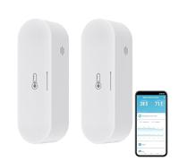 Thermomètre hygromètre intelligent: thermomètre intérieur Zigbee alimenté par USB/batterie et capteur d'humidité, moniteur de température Homekit fonctionne avec Alexa, hub Zigbee requis (lot de 2)