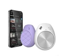 Thermomètre hygromètre intelligent WiFi avec affichage en temps réel du tableau de bord et alertes de seuil haut et bas configurables pour les deux mesures (blanc + violet)