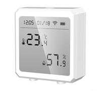 Thermomètre hygromètre intelligent WiFi avec alertes d'application, commande vocale, grand écran LCD pour maison, serre, cave à vin, bureau, plage 0-60 C, blanc