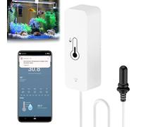 Thermomètre hygromètre intelligent WiFi avec sonde de température et d'humidité avec application de surveillance à distance intérieure et extérieure pour serre, aquarium, réfrigérateur, reptiles Terra