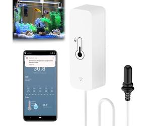 Thermomètre hygromètre intelligent WiFi avec sonde de température et d'humidité avec application de surveillance à distance intérieure et extérieure pour serre, aquarium, réfrigérateur, reptiles Terra