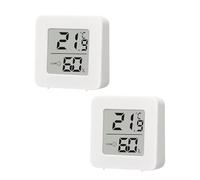 Thermomètre Hygromètre Intérieur, 2 pièces Mini Thermomètre Digital avec Affichage LCD, Précis Mesure de la Température et de l'Humidité pour Chambre de Bébé, Serre, Terrarium, Ruban Adhésif Inclus