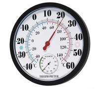 Thermomètre hygromètre intérieur et extérieur, 2 en 1, mécanique, température, humidité, thermo-hygromètre analogique sans piles pour maison, jardin, terrasse, bureau (A)