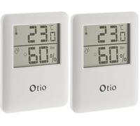 Thermomètre hygromètre magnétique LCD - blanc - Otio (Lot de 2)