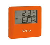 Thermomètre hygromètre magnétique LCD - orange - Otio