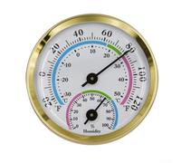Thermomètre hygromètre mural en aluminium, taille compacte, fournit des lectures précises de température et d'humidité pour la maison et le jardin (doré)