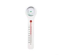 Thermomètre Hygromètre Mural Intérieur Extérieur Sans Pile Température Humidité Jauge avec Grand Cadran Plastique ABS Blanc