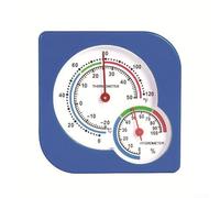 Thermomètre hygromètre non électronique transparent pour cadran affichant la température actuelle en C et RH avec guide de confort visuel (bleu)