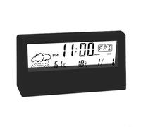 Thermomètre hygromètre numérique avec écran LCD, fonction snooze, moniteur de température et d'humidité pour la maison et le bureau (noir)