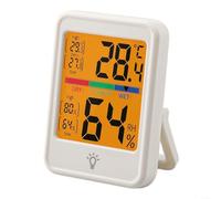 Thermomètre hygromètre numérique avec grand écran rétroéclairé, température intérieure et hygromètre avec aimant pour la maison, enregistrements max/min, blanc (MC41S blanc)