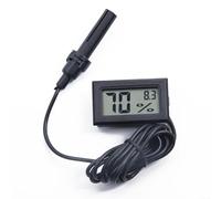 Thermomètre hygromètre numérique avec sonde pour utilisation en intérieur, écran LCD, plage de température de -50 °C à 70 °C, mesure d'humidité relative de 10 % à 99 %, noir
